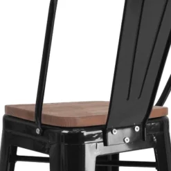 Flash Furniture 30" High Metal Barstool With Back And Wood Seat 20 Flash Furniture 30" High Metal Barstool With Back And Wood Seat -Furniture GUEST d12841cb a19c 4936 a91e b25bb70d20ae
