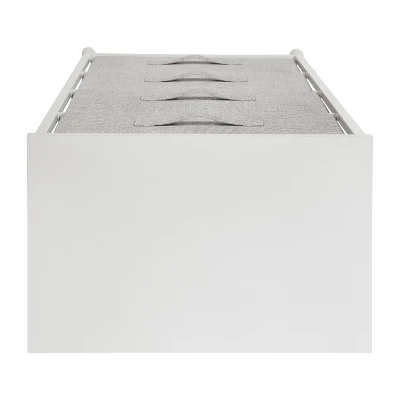 Flash Furniture 4 Drawer Wood Top Cast Iron Frame Vertical Storage Dresser With Easy Pull Fabric Drawers 5 Flash Furniture 4 Drawer Wood Top Cast Iron Frame Vertical Storage Dresser With Easy Pull Fabric Drawers - Image 5