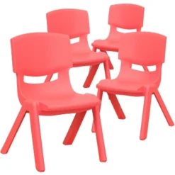 Flash Furniture 4 Pack Plastic Stackable School Chairs With 10.5" Seat Height -Furniture GUEST d293547e fd56 4c08 9fa7 67ea22241612