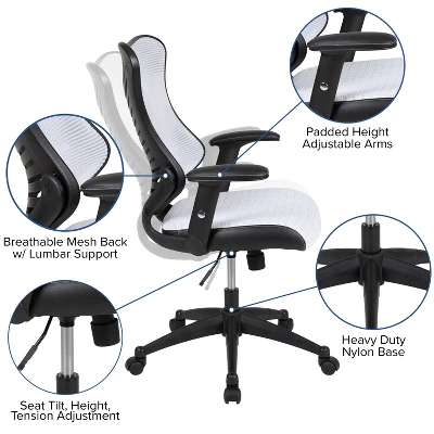 Flash Furniture High Back Designer Mesh Executive Swivel Ergonomic Office Chair With Adjustable Arms 4 Flash Furniture High Back Designer Mesh Executive Swivel Ergonomic Office Chair With Adjustable Arms - Image 4