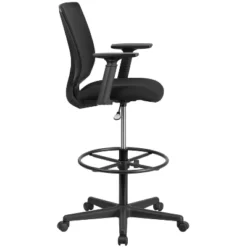 Flash Furniture Ergonomic Mid-Back Mesh Drafting Chair With Black Fabric Seat, Adjustable Foot Ring And Adjustable Arms 15 Flash Furniture Ergonomic Mid-Back Mesh Drafting Chair With Black Fabric Seat, Adjustable Foot Ring And Adjustable Arms -Furniture GUEST d36c6bbf 8b6d 4ecd b6d9 94c2097a5e8b