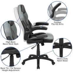 Flash Furniture X10 Gaming Chair Racing Office Ergonomic Computer PC Adjustable Swivel Chair With Flip-up Arms -Furniture GUEST d3de8675 9cd7 4797 b31f 63df3e823600