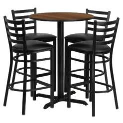 Flash Furniture 30'' Round Laminate Table Set With X-Base And 4 Ladder Back Metal Barstools 21 Flash Furniture 30'' Round Laminate Table Set With X-Base And 4 Ladder Back Metal Barstools -Furniture GUEST d3e3298f e25e 4382 bae4 0b1dc43dcc93