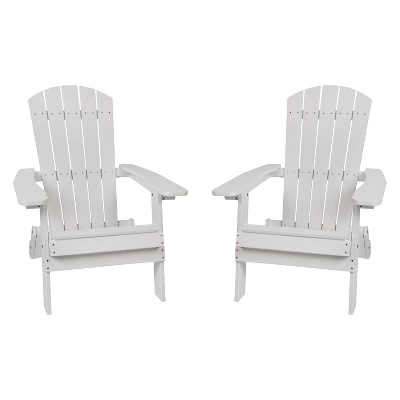 Flash Furniture Set Of 2 Charlestown All-Weather Poly Resin Folding Adirondack Chair 13 Flash Furniture Set Of 2 Charlestown All-Weather Poly Resin Folding Adirondack Chair - Image 13