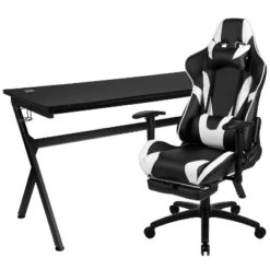 Flash Furniture Gaming Desk And Footrest Reclining Gaming Chair Set - Cup Holder/Headphone Hook/Removable Mouse Pad Top/Wire Management 29 Flash Furniture Gaming Desk And Footrest Reclining Gaming Chair Set - Cup Holder/Headphone Hook/Removable Mouse Pad Top/Wire Management -Furniture GUEST d417143d 9ea0 4bbc a683 6a25c31dde1d