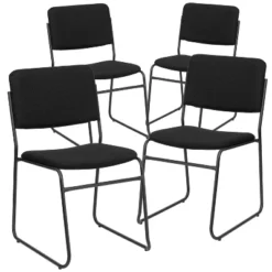 Flash Furniture 4 Pack HERCULES Series 500 Lb. Capacity High Density Stacking Chair With Sled Base