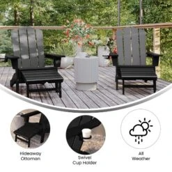 Flash Furniture Halifax HDPE Adirondack Chair With Cup Holder And Pull Out Ottoman, All-Weather HDPE Indoor/Outdoor Lounge Chair 18 Flash Furniture Halifax HDPE Adirondack Chair With Cup Holder And Pull Out Ottoman, All-Weather HDPE Indoor/Outdoor Lounge Chair -Furniture GUEST d484f6fb 401d 4801 857e 5a7afb884526