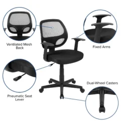 Flash Furniture Flash Fundamentals Mid-Back Mesh Swivel Ergonomic Task Office Chair With Arms 16 Flash Furniture Flash Fundamentals Mid-Back Mesh Swivel Ergonomic Task Office Chair With Arms -Furniture GUEST d524c967 4173 4a29 b3e3 04b7a8704834
