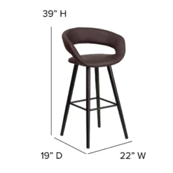 Flash Furniture Brynn Series 29'' High Contemporary Vinyl Rounded Back Barstool With Cappuccino Wood Frame 13 Flash Furniture Brynn Series 29'' High Contemporary Vinyl Rounded Back Barstool With Cappuccino Wood Frame -Furniture GUEST d52f9a2b 796e 453c 8855 b1535c54e086