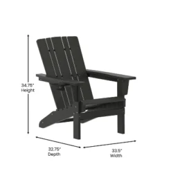 Flash Furniture Halifax Adirondack Chair With Cup Holder, Weather Resistant HDPE Adirondack Chair -Furniture GUEST d5714a40 e706 4992 af3a e9a6ce9b070b