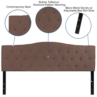 Flash Furniture Cambridge Arched Button Tufted Upholstered Headboard 2 Flash Furniture Cambridge Arched Button Tufted Upholstered Headboard - Image 2