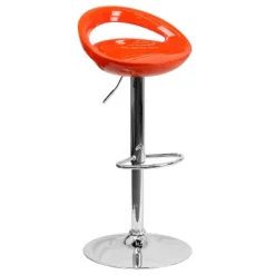 Flash Furniture Contemporary Plastic Adjustable Height Barstool With Rounded Cutout Back And Chrome Base 31 Flash Furniture Contemporary Plastic Adjustable Height Barstool With Rounded Cutout Back And Chrome Base -Furniture GUEST d69fe9d5 3995 4155 9664 d57ada08edb9