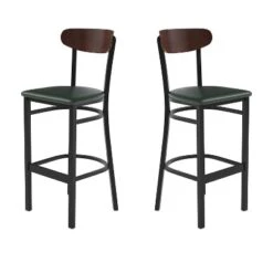 Flash Furniture Wright Set Of 2 Commercial Grade Barstools With 500 LB. Capacity Steel Frame, Solid Wood Seat, And Boomerang Back 31 Flash Furniture Wright Set Of 2 Commercial Grade Barstools With 500 LB. Capacity Steel Frame, Solid Wood Seat, And Boomerang Back -Furniture GUEST d6af4e68 0aba 4cbb 90dd 49897bec97c0