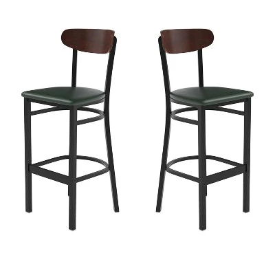 Flash Furniture Wright Set Of 2 Commercial Grade Barstools With 500 LB. Capacity Steel Frame, Solid Wood Seat, And Boomerang Back 12 Flash Furniture Wright Set Of 2 Commercial Grade Barstools With 500 LB. Capacity Steel Frame, Solid Wood Seat, And Boomerang Back - Image 12