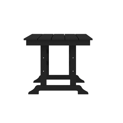 Flash Furniture Tolleson Commercial 7 Piece Adirondack Dining Set With 72" Rectangle Indoor/Outdoor Recycled HDPE Table And 6 Chairs With Cupholders 2 Flash Furniture Tolleson Commercial 7 Piece Adirondack Dining Set With 72" Rectangle Indoor/Outdoor Recycled HDPE Table And 6 Chairs With Cupholders - Image 2