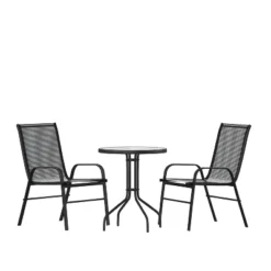Flash Furniture 3 Piece Outdoor Patio Dining Set - Tempered Glass Patio Table, 2 Flex Comfort Stack Chairs 22 Flash Furniture 3 Piece Outdoor Patio Dining Set - Tempered Glass Patio Table, 2 Flex Comfort Stack Chairs -Furniture GUEST d7219a70 02c9 4629 adca 187f5ba9a215