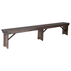 Flash Furniture HERCULES Series 8' X 12'' Solid Pine Folding Farm Bench With 3 Legs -Furniture GUEST d7d1bed4 a9cf 4e4a b376 a15ebec39177