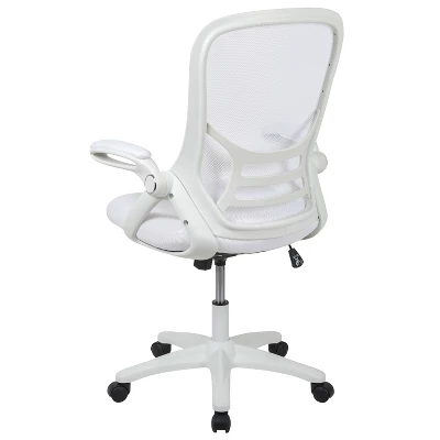Flash Furniture Porter High Back White Mesh Ergonomic Swivel Office Chair With White Frame And Flip-up Arms 10 Flash Furniture Porter High Back White Mesh Ergonomic Swivel Office Chair With White Frame And Flip-up Arms - Image 10