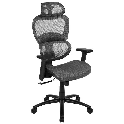 Flash Furniture Ergonomic Mesh Office Chair With 2-to-1 Synchro-Tilt, Adjustable Headrest, Lumbar Support, And Adjustable Pivot Arms 15 Flash Furniture Ergonomic Mesh Office Chair With 2-to-1 Synchro-Tilt, Adjustable Headrest, Lumbar Support, And Adjustable Pivot Arms - Image 15