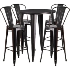 Flash Furniture Commercial Grade 30" Round Metal Indoor-Outdoor Bar Table Set With 4 Cafe Stools 10 Flash Furniture Commercial Grade 30" Round Metal Indoor-Outdoor Bar Table Set With 4 Cafe Stools -Furniture GUEST da17e255 804e 491e aab6 13b2cfcf6245