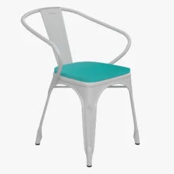 Flash Furniture Luna Commercial Grade Metal Indoor-Outdoor Stack Chair With Arms, All-Weather Polystyrene Seat And Vertical Slat Back -Furniture GUEST da8cd5ea e622 4b66 97af 5010d346d9ec