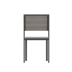 Flash Furniture Finch Commercial Grade Patio Chair With Arms, Stackable Side Chair With Faux Teak Poly Slats And Metal Frame -Furniture GUEST dade2e2f a378 46be b7be bf2a6e7330db