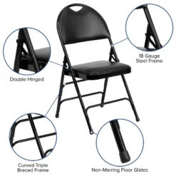 Flash Furniture 4 Pack HERCULES Series Extra Large Ultra-Premium Triple Braced Metal Folding Chair With Easy-Carry Handle 23 Flash Furniture 4 Pack HERCULES Series Extra Large Ultra-Premium Triple Braced Metal Folding Chair With Easy-Carry Handle -Furniture GUEST dafbc75d 885a 4655 8972 df4b0194c9c7