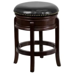 Flash Furniture 24'' High Backless Wood Counter Height Stool With Carved Apron And LeatherSoftSoft Swivel Seat 21 Flash Furniture 24'' High Backless Wood Counter Height Stool With Carved Apron And LeatherSoftSoft Swivel Seat -Furniture GUEST dc70622a 3334 42c5 9e82 219be8cfd844