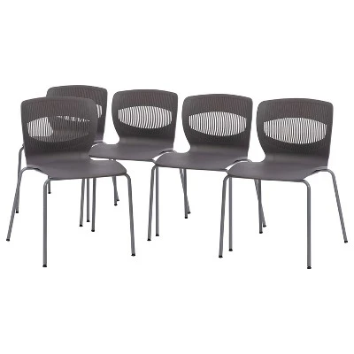 Flash Furniture HERCULES Series Set Of 5 Commercial Grade 770 Lb. Capacity Ergonomic Stack Chair With Lumbar Support And Steel Frame 11 Flash Furniture HERCULES Series Set Of 5 Commercial Grade 770 Lb. Capacity Ergonomic Stack Chair With Lumbar Support And Steel Frame - Image 11