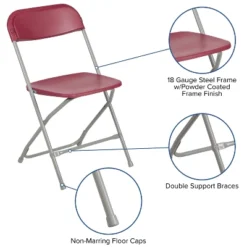 Flash Furniture Hercules™ Series Plastic Folding Chair - 2 Pack 650LB Weight Capacity -Furniture GUEST dcbf7e81 0047 4f27 b195 3445ad497ba3