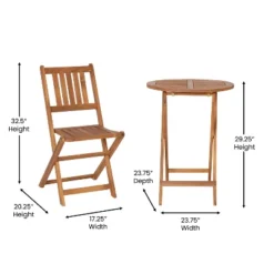 Flash Furniture Indoor/Outdoor Acacia Wood Folding Table And 2 Chair Bistro Set In Natural 16 Flash Furniture Indoor/Outdoor Acacia Wood Folding Table And 2 Chair Bistro Set In Natural -Furniture GUEST dccd9de7 a1bc 4417 aa17 2755faf1d27a