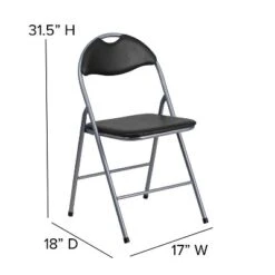 Flash Furniture 4 Pack HERCULES Series Black Vinyl Metal Folding Chair With Carrying Handle 14 Flash Furniture 4 Pack HERCULES Series Black Vinyl Metal Folding Chair With Carrying Handle -Furniture GUEST dcefb1d5 476c 443a 9d15 42843559051b