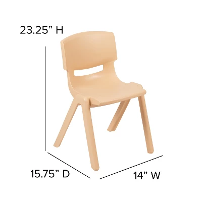Flash Furniture 2 Pack Plastic Stackable School Chair With 13.25" Seat Height 4 Flash Furniture 2 Pack Plastic Stackable School Chair With 13.25" Seat Height - Image 4