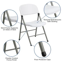 Flash Furniture HERCULES Series White Plastic Folding Chairs | Set Of 2 Lightweight Folding Chairs With Gray Frame 12 Flash Furniture HERCULES Series White Plastic Folding Chairs | Set Of 2 Lightweight Folding Chairs With Gray Frame -Furniture GUEST dd4c808a faf9 439f 8980 9d4fea43f4aa