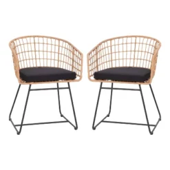 Flash Furniture Devon Set Of 2 Indoor/Outdoor Patio Boho Club Chairs, Rope With PE Wicker Rattan, Cushions And Sled Base 22 Flash Furniture Devon Set Of 2 Indoor/Outdoor Patio Boho Club Chairs, Rope With PE Wicker Rattan, Cushions And Sled Base -Furniture GUEST defc17f8 0a9e 421b 9062 909ffc5eac79