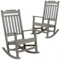 Flash Furniture Set Of 2 Winston All-Weather Faux Wood Rocking Chair -Furniture GUEST deff5274 5a6c 44f2 b1e0 130ce3ca0502