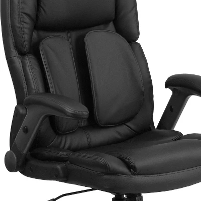Flash Furniture Hansel Extreme Comfort High Back Black LeatherSoft Executive Swivel Ergonomic Office Chair With Flip-Up Arms 4 Flash Furniture Hansel Extreme Comfort High Back Black LeatherSoft Executive Swivel Ergonomic Office Chair With Flip-Up Arms - Image 4