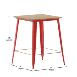 Flash Furniture Declan Commercial Indoor/Outdoor Bar Top Table, 31.5" Square All Weather Poly Resin Top With Steel Base -Furniture GUEST e037c9b1 b4ba 49a8 9587 1d41913d8885