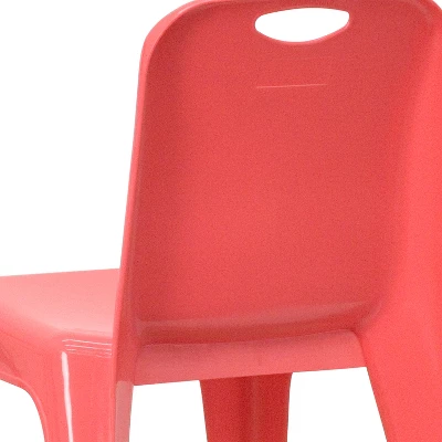 Flash Furniture 4 Pack Plastic Stackable School Chair With Carrying Handle And 11'' Seat Height 5 Flash Furniture 4 Pack Plastic Stackable School Chair With Carrying Handle And 11'' Seat Height - Image 5