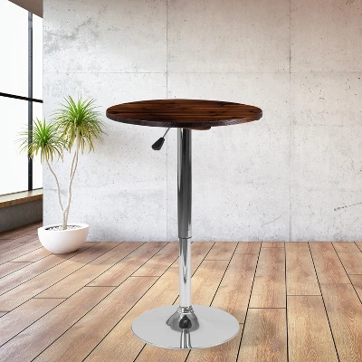 Flash Furniture 23.5'' Round Adjustable Height Rustic Pine Wood Table (Adjustable Range 26.25'' - 35.5'') 1 Flash Furniture 23.5'' Round Adjustable Height Rustic Pine Wood Table (Adjustable Range 26.25'' - 35.5'')