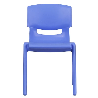 Flash Furniture 4 Pack Blue Plastic Stackable School Chair With 13.25'' Seat Height 8 Flash Furniture 4 Pack Blue Plastic Stackable School Chair With 13.25'' Seat Height - Image 8