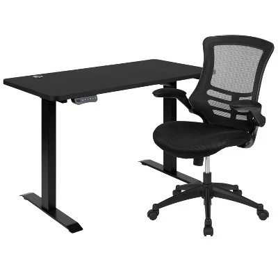 Flash Furniture 48"W X 24"D Electric Height Adjustable Standing Desk With Mesh Swivel Ergonomic Task Office Chair 10 Flash Furniture 48"W X 24"D Electric Height Adjustable Standing Desk With Mesh Swivel Ergonomic Task Office Chair - Image 10