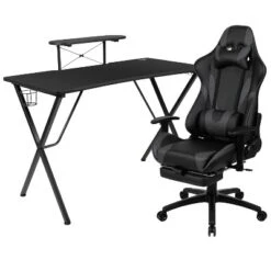 Flash Furniture Gaming Desk And Footrest Reclining Gaming Chair Set With Cup Holder, Headphone Hook, And Monitor/Smartphone Stand -Furniture GUEST e1c947e8 505a 4ab7 aae4 99e0c9f78e53