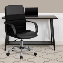 Swivel Task Chair Black Leather/Mesh - Flash Furniture 16 Swivel Task Chair Black Leather/Mesh - Flash Furniture -Furniture GUEST e1ecb7ec 5ad7 4287 9b72 5b50b412d5ca