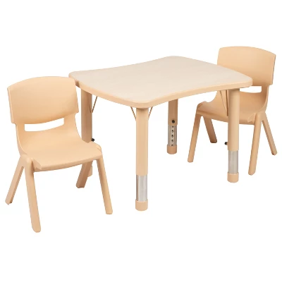 Flash Furniture 21.875"W X 26.625"L Rectangular Plastic Height Adjustable Activity Table Set With 2 Chairs 11 Flash Furniture 21.875"W X 26.625"L Rectangular Plastic Height Adjustable Activity Table Set With 2 Chairs - Image 11
