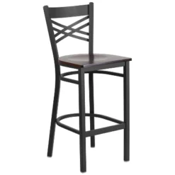 Flash Furniture Black ''X'' Back Metal Restaurant Barstool -Furniture GUEST e28855d8 a0ac 4ad5 a8a1 5dfa8ec2c2fb