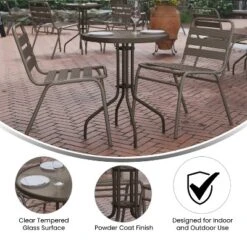 Flash Furniture Bellamy 23.75'' Round Tempered Glass Metal Table -Furniture GUEST e2d7e7b3 25cb 4011 b405 05aea2d9366c 1