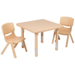 Flash Furniture 24" Square Plastic Height Adjustable Activity Table Set With 2 Chairs 23 Flash Furniture 24" Square Plastic Height Adjustable Activity Table Set With 2 Chairs -Furniture GUEST e32783d8 374a 4acb b04b 212cc126003e