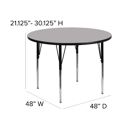 Flash Furniture 48'' Round Thermal Laminate Activity Table - Standard Height Adjustable Legs 5 Flash Furniture 48'' Round Thermal Laminate Activity Table - Standard Height Adjustable Legs - Image 5
