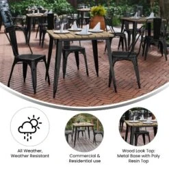 Flash Furniture Declan Commercial Grade Indoor/Outdoor Dining Table, 31.5" Square All Weather Poly Resin Top With Steel Base 16 Flash Furniture Declan Commercial Grade Indoor/Outdoor Dining Table, 31.5" Square All Weather Poly Resin Top With Steel Base -Furniture GUEST e47d69b8 8dfd 4f54 b2b7 34b637a8ff48
